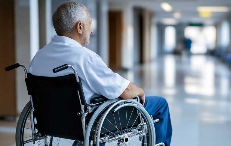 Older adults sharing a relaxed conversation in a bright assisted living common room.